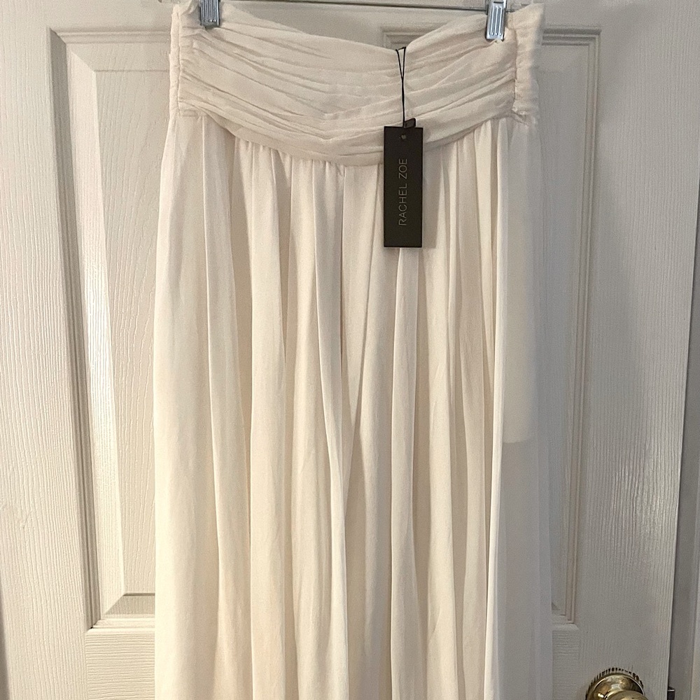 NEW! Rachel Zoë Ivory Wide Leg Sheer Pants